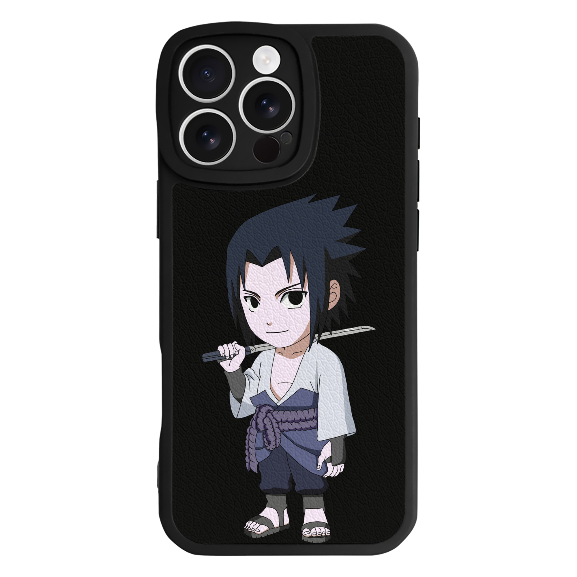 （画像用） NARUTO -ナルト- うちは サスケ Uchiha Sasuke 【iPhone 16シリーズ対応】シリコンスマホケース（レザー調） 材質：シリコン